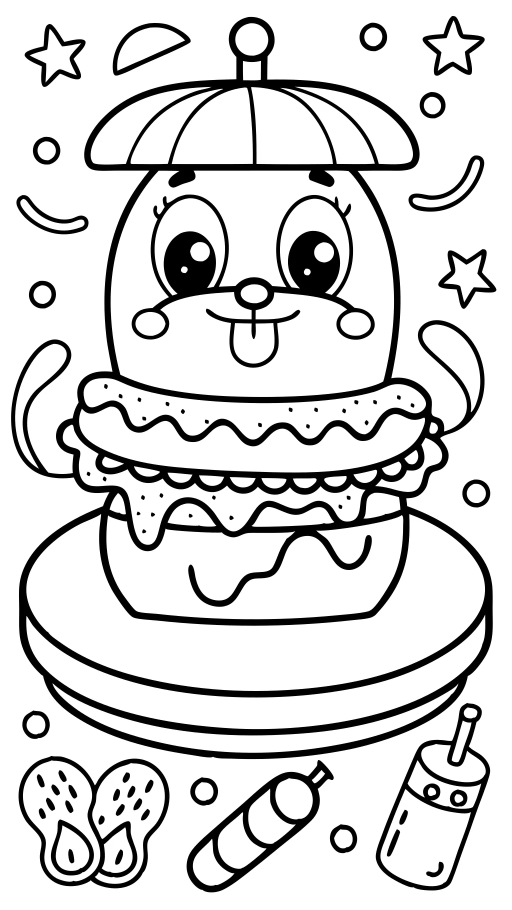 hot dog coloring page